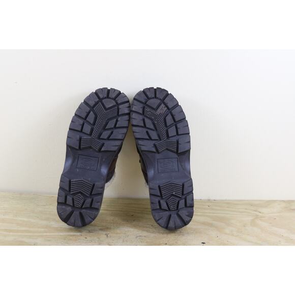 Vintage Skechers Shoes 8.5 Brown Suede Faux Fur Trim Clogs Platform Lug Sole - Picture 5 of 8